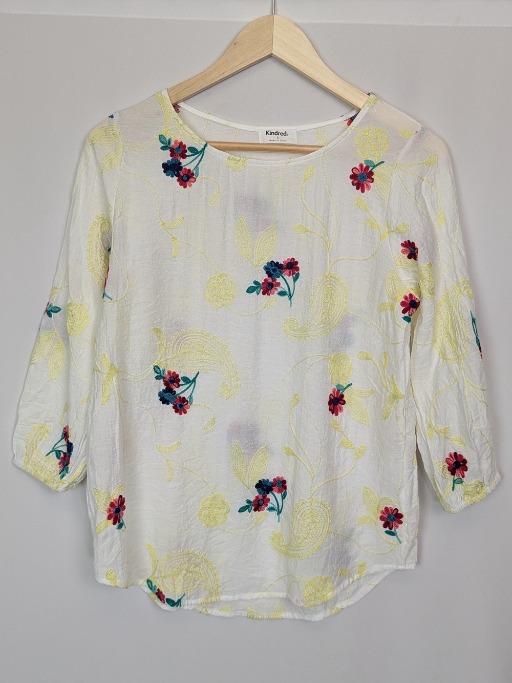 Kindred Embroidered Floral Blouse Top